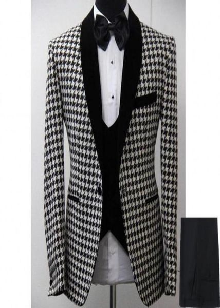 

handsome embossing groomsmen shawl lapel groom tuxedos men suits weddingpromdinner man blazer jacket pants tie vest 1652936444, Black;gray