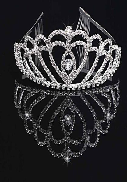 

bridal headpieces with rhinestones wedding jewelry girls crowns birthday party performance pageant crystal tiaras wedding accessor9720091, Silver