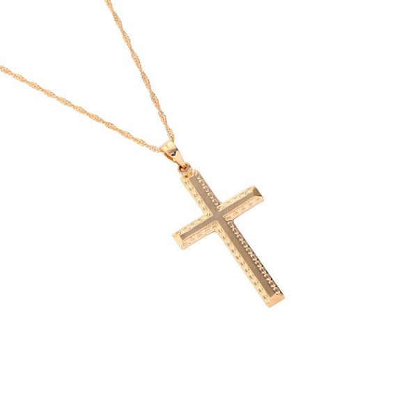

fashion simple cross necklace jesus piece pendant gold color brass men chain ethiopian jewelry christmas gifts3016016, Silver