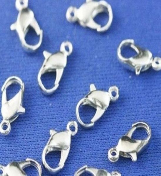 

whole in stock ship lot 500pcs nickel silver plated lobster claw clasps fit bracelet for jewelry making 12mm3152486