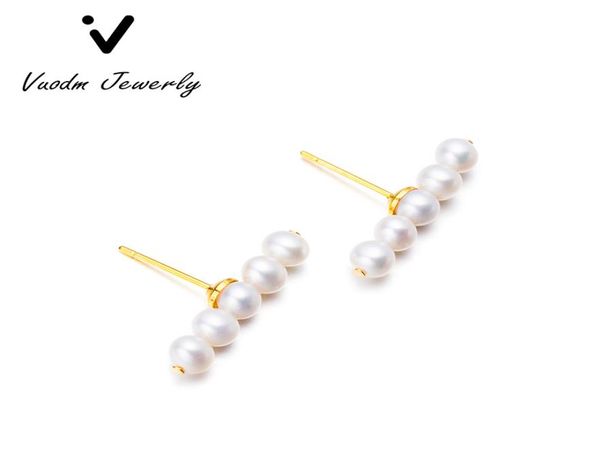 

stud earrings of white multi peal bead balance gold plated earrings for ladies jewelry wedding party3378896, Golden;silver