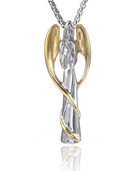 

guardian angel ashes keepsake necklace memorial urn pendant stainless steel cremation jewelry gift for women men hold human pet 8313488, Silver