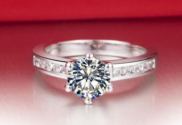 

fast 1 ct sona synthetic diamond star 925 sterling silver wedding ring 18k white gold plated whole ring for wome7526721, Slivery;golden