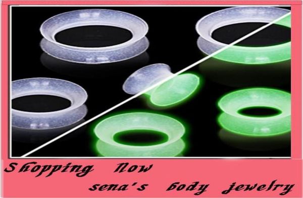 

mix 416mm 160pcs soft silicone clear glow in dark ear plugs tunnels unique ear plugs piercings body jewelry2269288, Silver