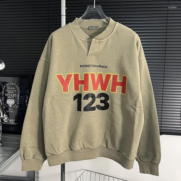

men's hoodies rrr123 vintage oversized sweatshirts men khaki black washed rrr 123 women fashion crewneck clothing