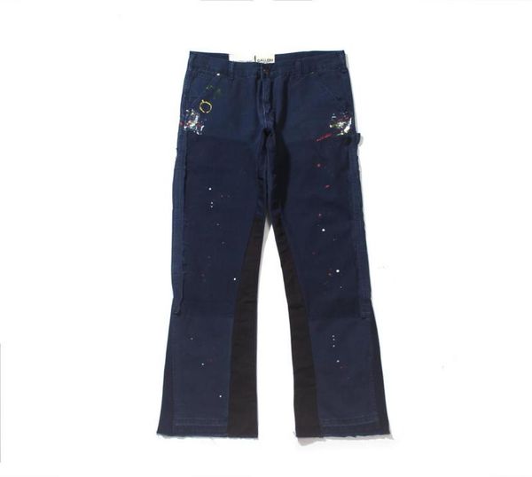 

men039s jeans 2021 paint patchwork high street hiphop loose fit men women couples straight8469946, Blue