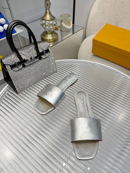 

designer sandals classic women flat leather slippers summer beach platform slides sand beige sandles shoes lady casual woman outside sandal, Black