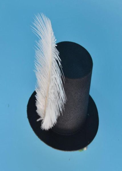 

hair accessories women girls black mini hat clip wedding party carnival feather base diy craft4139780