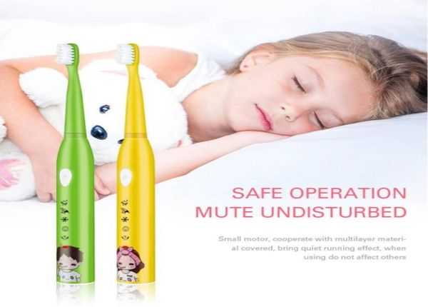 

5 mode children automatic electric toothbrush usb rechargeable cartoon ipx7 waterproof ultra tooth brush with 4 brush head 2157938214030722