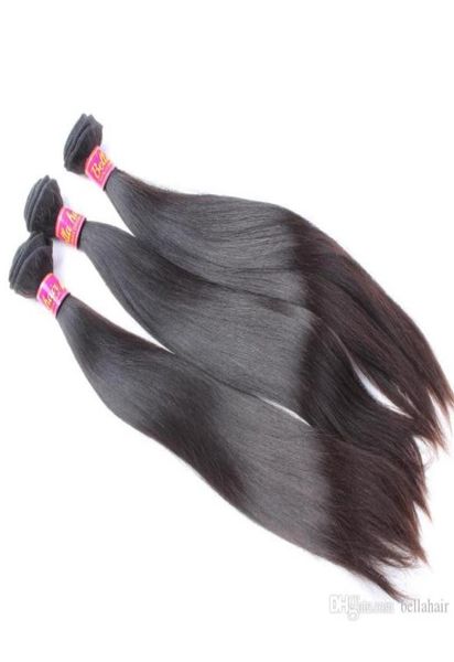 

mongolian straight hair weaves remy human hair virgin unprocessed double weft mink hair extensions bellahair in bulk6147840, Black