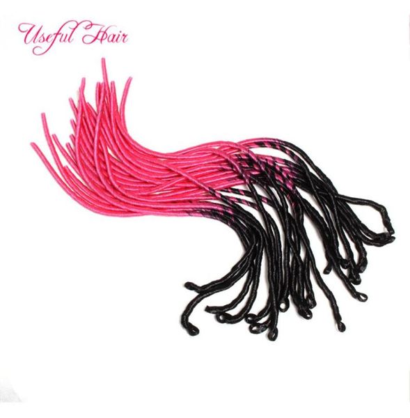 

ombre pink 20quot drop softex hair extension braid in bundles dreadlocks faux locs synthetic braiding crochet braids hai8563062, Black