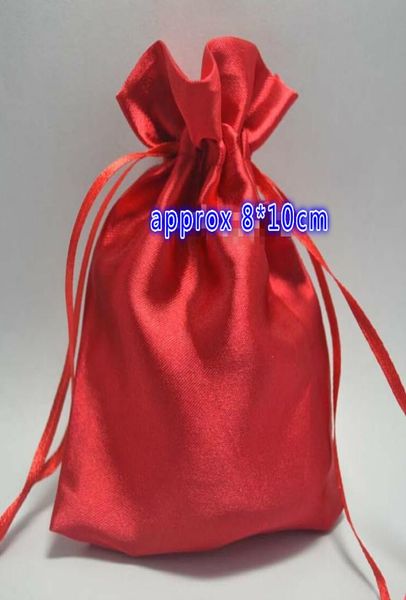

ship 200pcs new 810cm lovely satin bag candy beads bags hair gift package wedding bag pouch9102869, Pink;blue