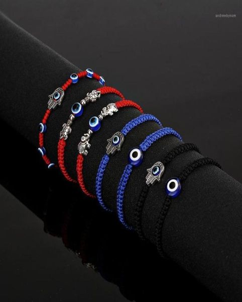 

charm bracelets 2022 fashion braided rope men women lucky red braslet gothic fatima hand hamsa brazalete yoga jewelry pulsera19041368, Golden;silver