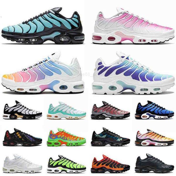 

tn plus running shoes tiffany pink fade off men women rainbow bleached aqua blue fury hyper royal worldwide oreo trainers sneakers 36-46, Black