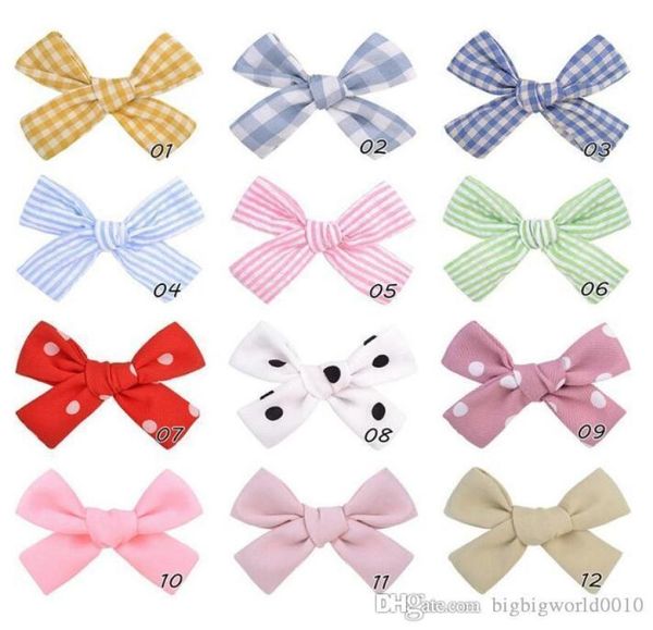 

11 new girls bows hair clips fabric striped bow hairpin bowknot with clip floral bangs clip hairpins hair ties designer jewelry ac7231681, Golden;silver