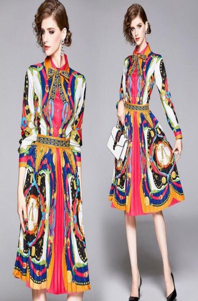 

autumn new temperament ladies dress print pleated skirt0121255460, Black;gray