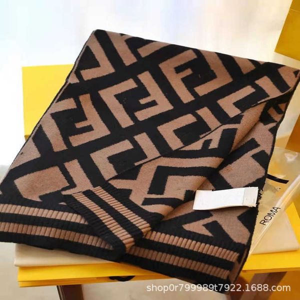 

autumn and winter double-sided ff wool scarf female cashmere letter shawl thickened long versatile warm bib, Blue;gray