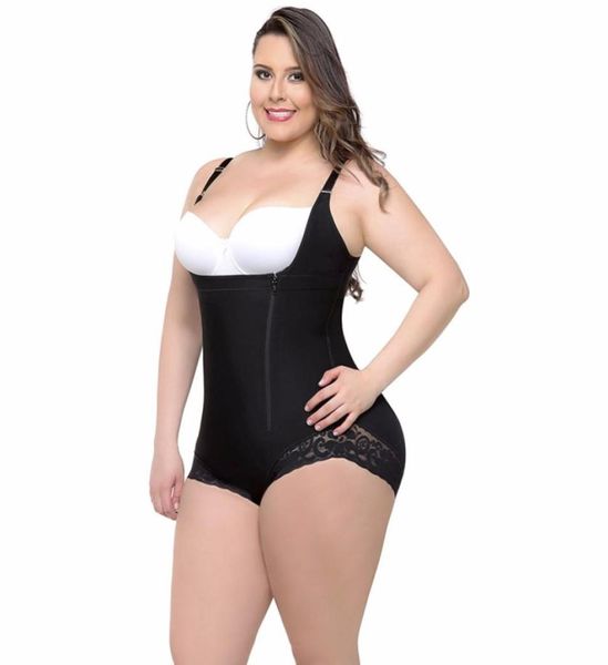 

plus size body shaper underwear women waist trainer corsets zipper tummy control butt lifter shapewear bodysuit9335723, Black;white