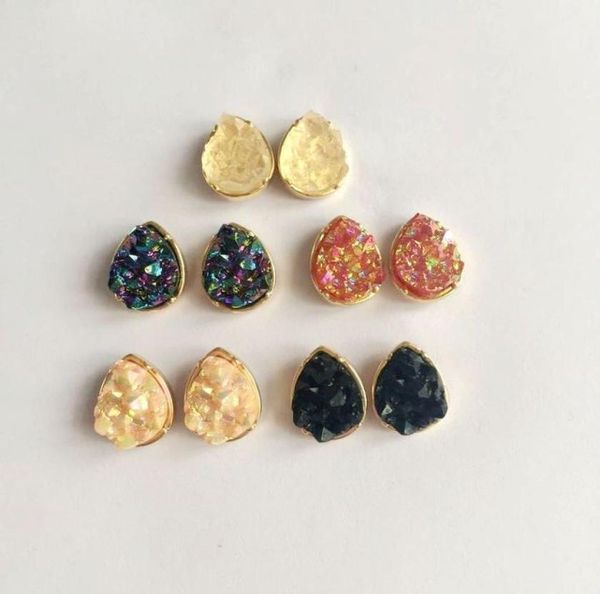 

new simple water drop earring stud new design glitter fashion sweet cute earring stud9217429, Golden;silver