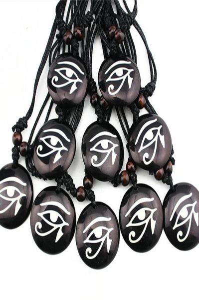 

fashion jewelry whole mixed 12pcs imitation yak bone resin carved the eye of horus pendant necklace for men women039s amule6601347, Silver