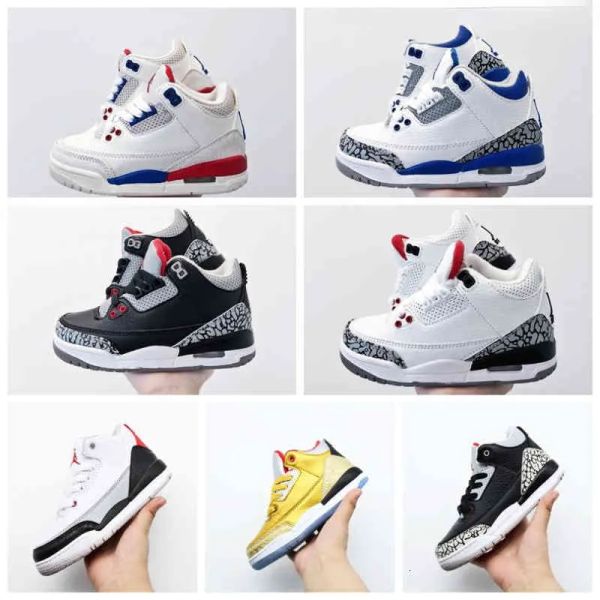 

discount 2022 jordons 3s designers basketball shoe kids shoes toddler children sneakers girls and boys child outdoors sports, Black