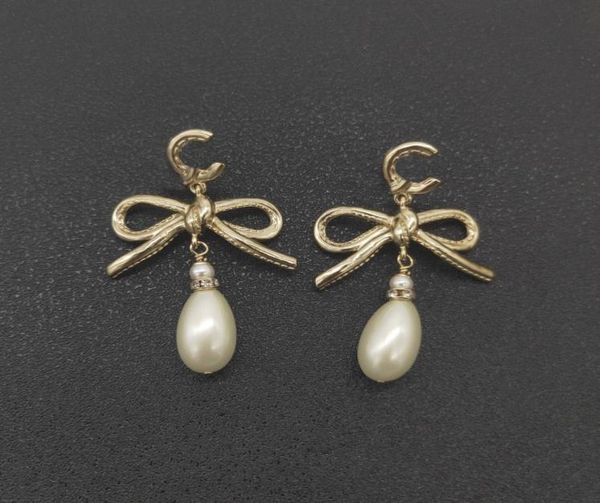 

2022 charm drop earring with nature shell beads knot design in 18k gold plated for women wedding jewelry gift have box7234523, Golden