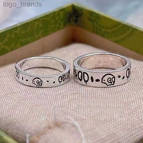 

designer ring rings classic mens love rings for women ghost skull luxury ring plated vintage silver letter fashion homme bague