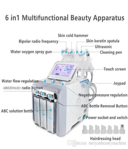 

6 in 1 water oxygen hydrafacial dermabrasion machine skin care deep cleansing exfoliating hydro dermabrasion jet peel beauty equip8854760
