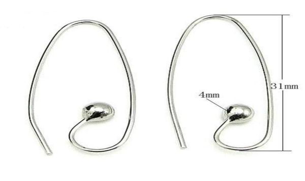 

10pcslot 925 sterling silver earring hooks clasps finding components for diy craft jewelry gift 08x4x12x30mm wp0687984570