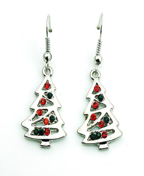 

fashion charms earrings silver plated dangle rhinestone christmas tree earrings for women christmas decoration gifts jewelry4387983, Golden