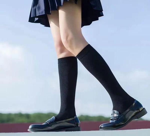 

white velvet calf sock summer stockings female black thin section long tube jk uniform half japanese middle short socks8486897, Pink;yellow