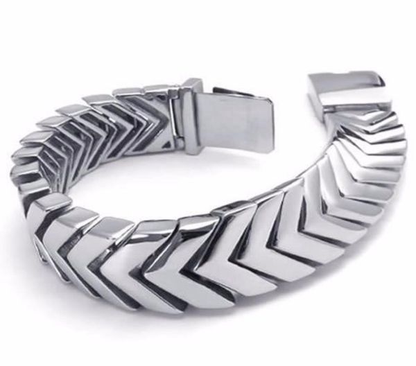 

cool mens silver bracelets jewelry heavy wide 316l stainless steel bracelet men biker chain bracelet nb192070141, Black