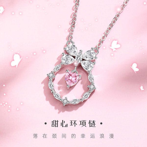

ferris wheel girl heart necklace girls' versatile premium s925 sterling silver zircon small fragrance jewelry