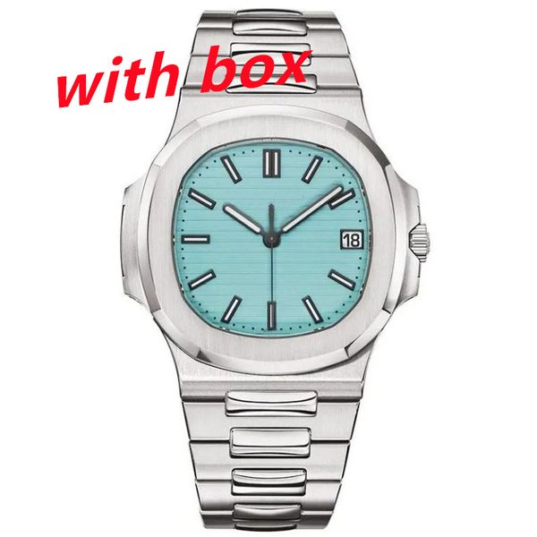 

new waterproof watch 41mm automatic watches 5811 silver strap blue stainless mens mechanical montre de luxe wristwatch, Slivery;brown