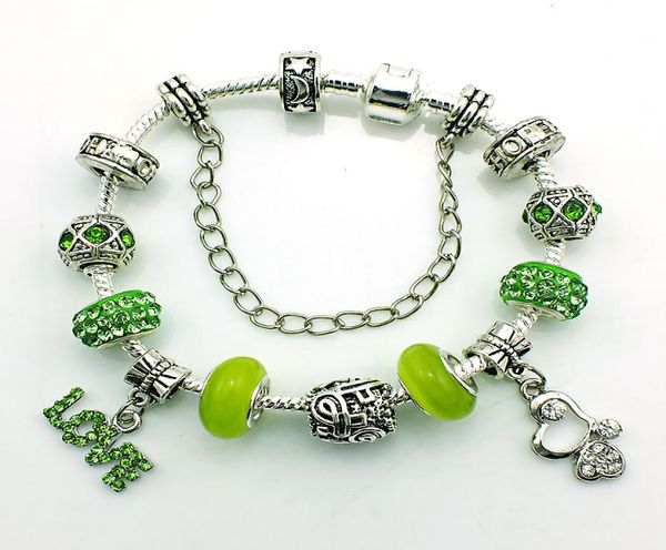 

fashion charm bracelets personality infinity silver plated european crystal glass beads diy bracelets jewelry3742138, Golden;silver