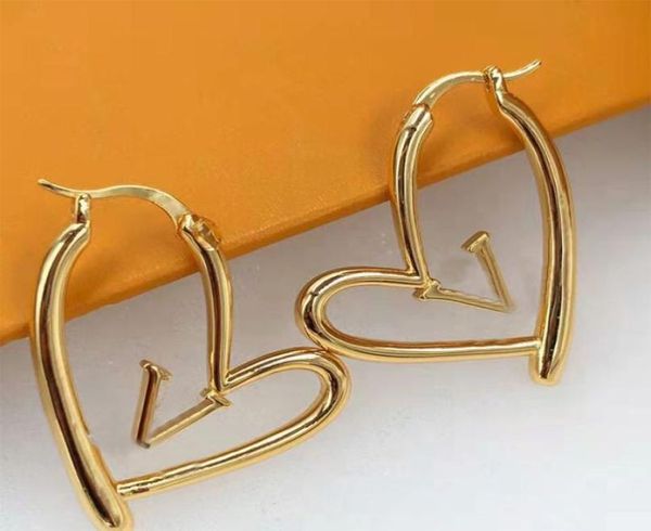 

designer jewelry earring luxury womens classic love hoop earrings fashion style studs gold plated stud brand earrings for women gi1073864, Golden;silver