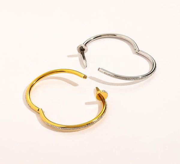 

classic bracelets women bangle luxury designer letter bracelet crystal 18k gold plated 925 silver plated stainless steel wedding l9475070, Black