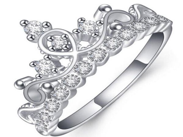 

pure925 sterling silver luxury 18k solid white gold plated austrian crystal zircon gemstone rings engagement wedding princess cro6507976