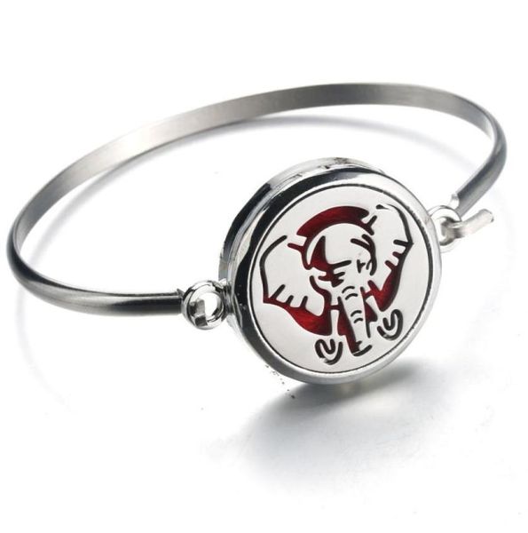 

diffuser locket bracelet elephant stainless steel bangle magnetic randomly send 1pcs oil pads as gift 0101026412169, Golden;silver