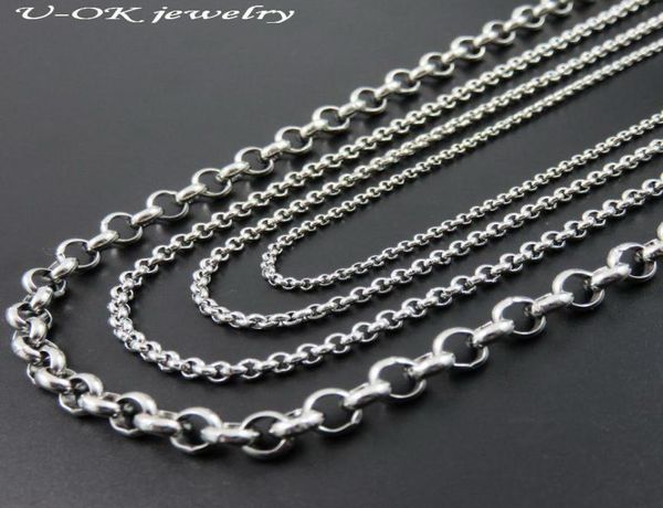 

22536mm wide silver tone stainless steel rolo chain necklace for man women fashion locket chains stainless steel jewelry8194952