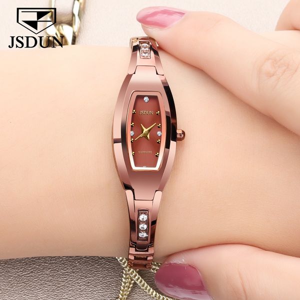 

women s watches jsdun quartz elegance watch tungsten steel strap sapphire diamond mirror waterproof for women relogio feminino 230714, Slivery;golden