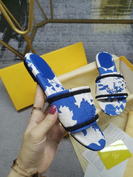 

designer womens woody sandals with box flat mule slides beige white black pink lace lettering fabric canvas slippers summer home shoes 0709