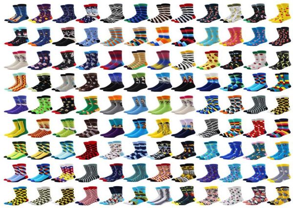 

men039s socks men combed cotton food fruit stripe animal pattern long tube funny happy novelty skateboard crew casual crazy3358032, Black