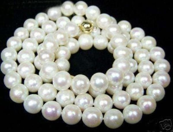 

pearls jewelry natural japanese akoya 89mm white pearl necklace 20inch9561450, Black