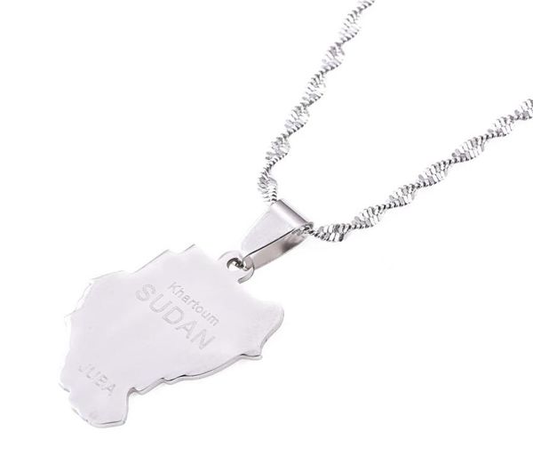 

old sudan pendant necklaces gold color sudan map juba jewelry african2569817, Silver