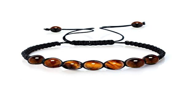 

natural stone tiger eye turquoise bracelet women mens strands beads adjustable bracelets fashion jewelry will and sandy gift8986854, Black
