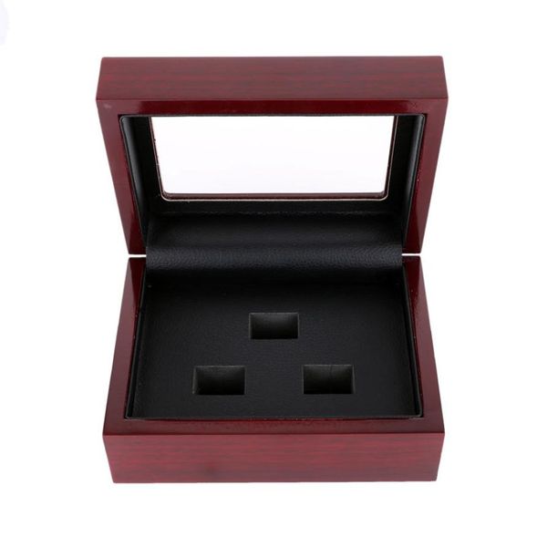 

red black pu leather wooden box organizer portable 12x16x7cm 29 hole case championship sports ring4581493, Black;white