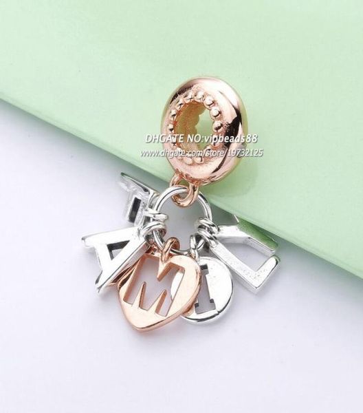 

2019 spring newe s925 silver rose gold letter pendant charms beads fits p jewelry diy bracelets necklaces1542475