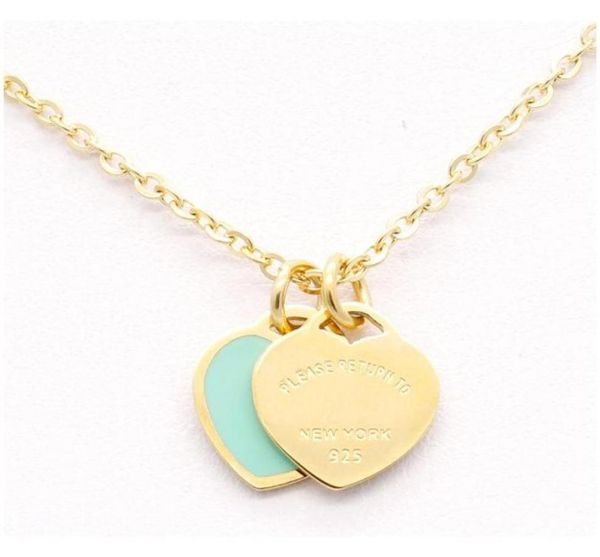 

pendant neckalce design new brand heart love necklace for women stainless steel accessories zircon green pink women jewelry gi9081699, Silver