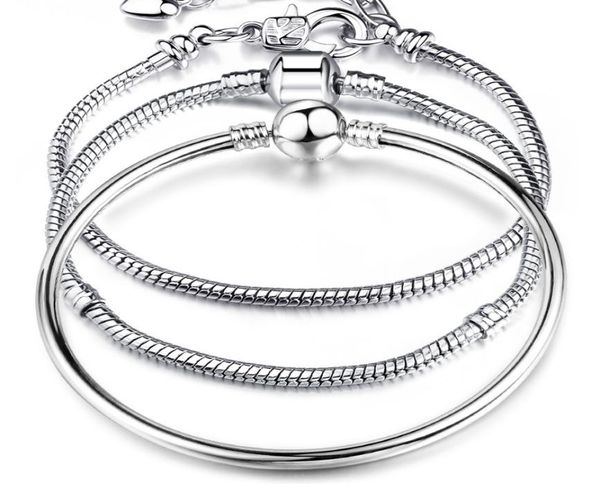 

17-21cm silver plated chain link bracelet fit european charm bracelet for women diy jewelry making2597144, Golden;silver